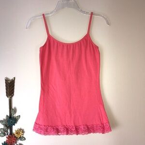 Derek Heart Strappy Lace Trimmed Tank Size Med